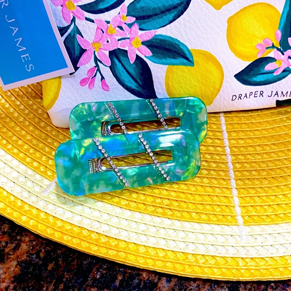 Draper James-  Citrus Blossom Pouch NWT & FREE hair clips or earrings:)